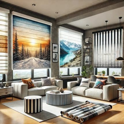 پرده سیلوئت تصویری زیبا در سالن پذبرایی