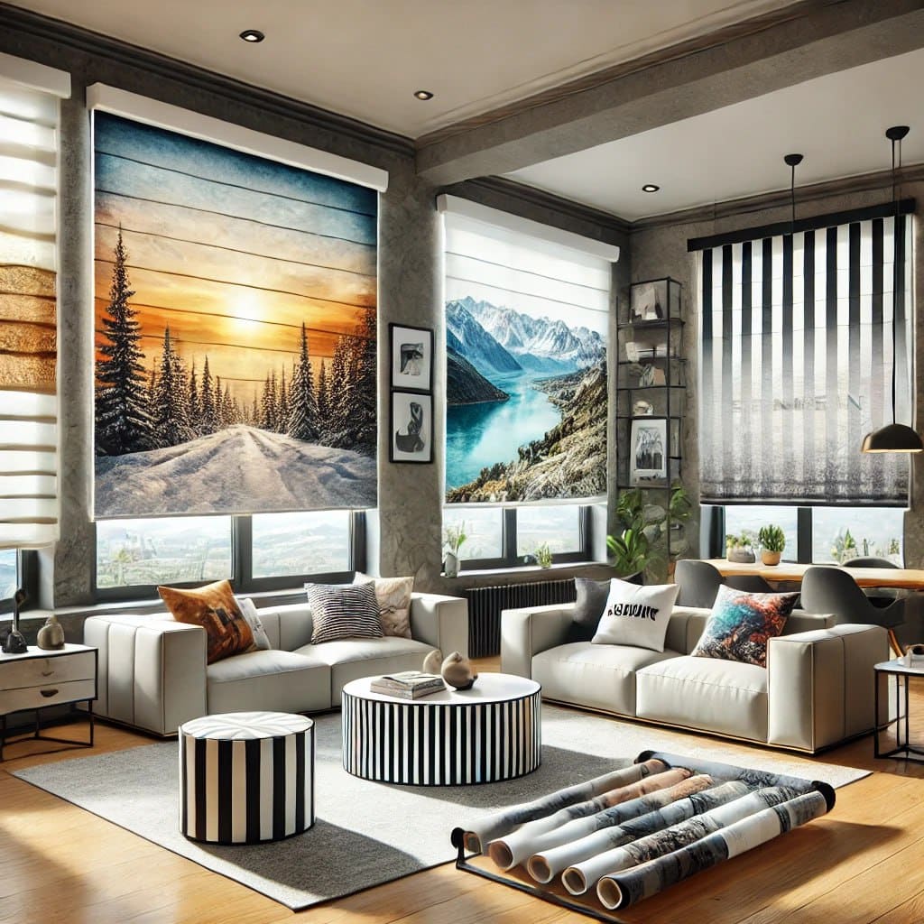 پرده سیلوئت تصویری زیبا در سالن پذبرایی