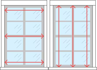 اندازه گیری داخل قاب پنجره