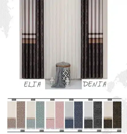 انواع رنگبندی پرده دیکی ساتن فوملک طرحدار