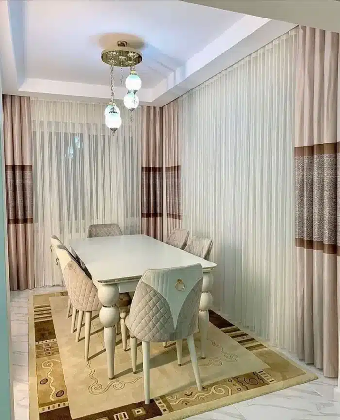 طرح زیبا و مدرن پرده دیکی ساتن فوملک طرحدار