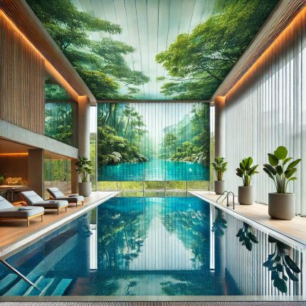 سولیت تصویری در یک استخر زیبا و رویایی