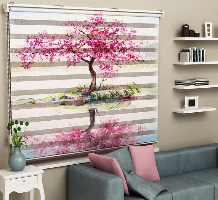 پرده تصویری طرح درخت زیبا