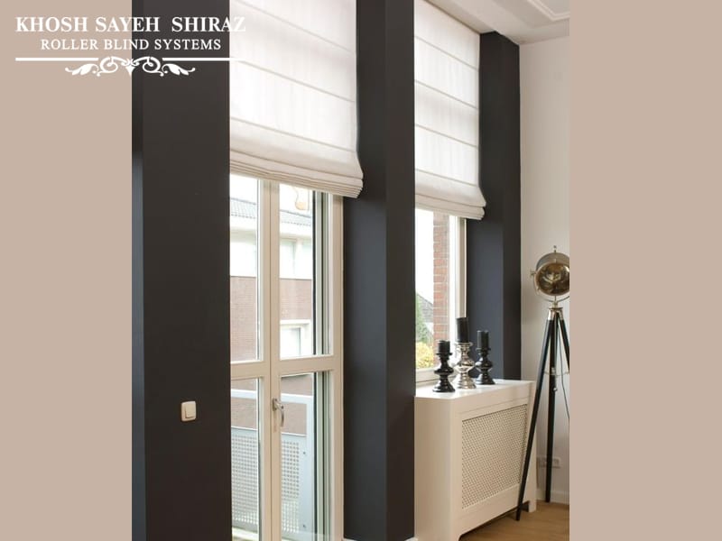 مدل پرده رومن شید چسبیده به پنجره مدل پرده رومن شید چسبیده به پنجره