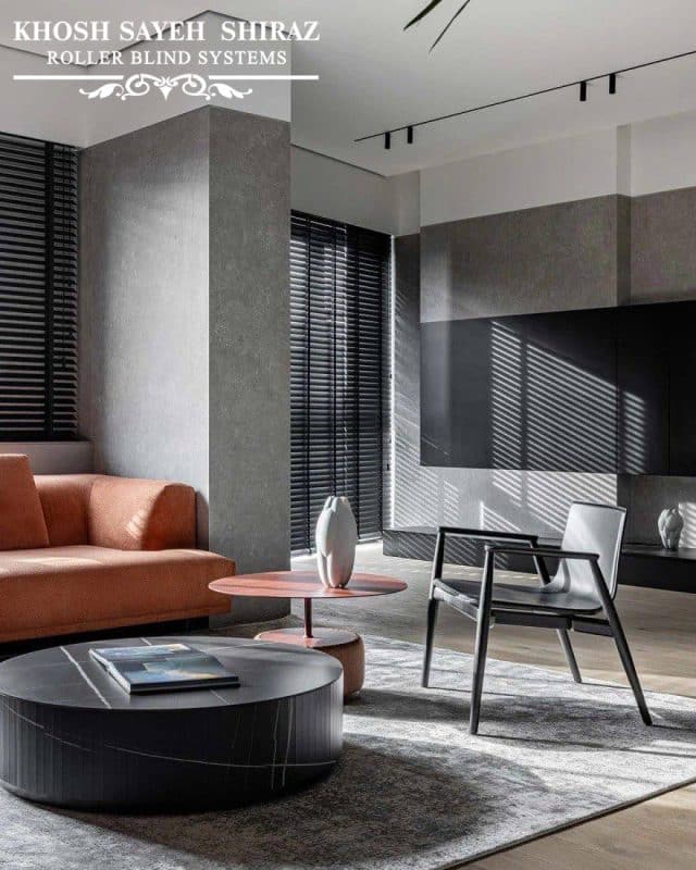 پرده کرکره چوبی مشکی برای خانه پرده کرکره چوبی مشکی برای خانه