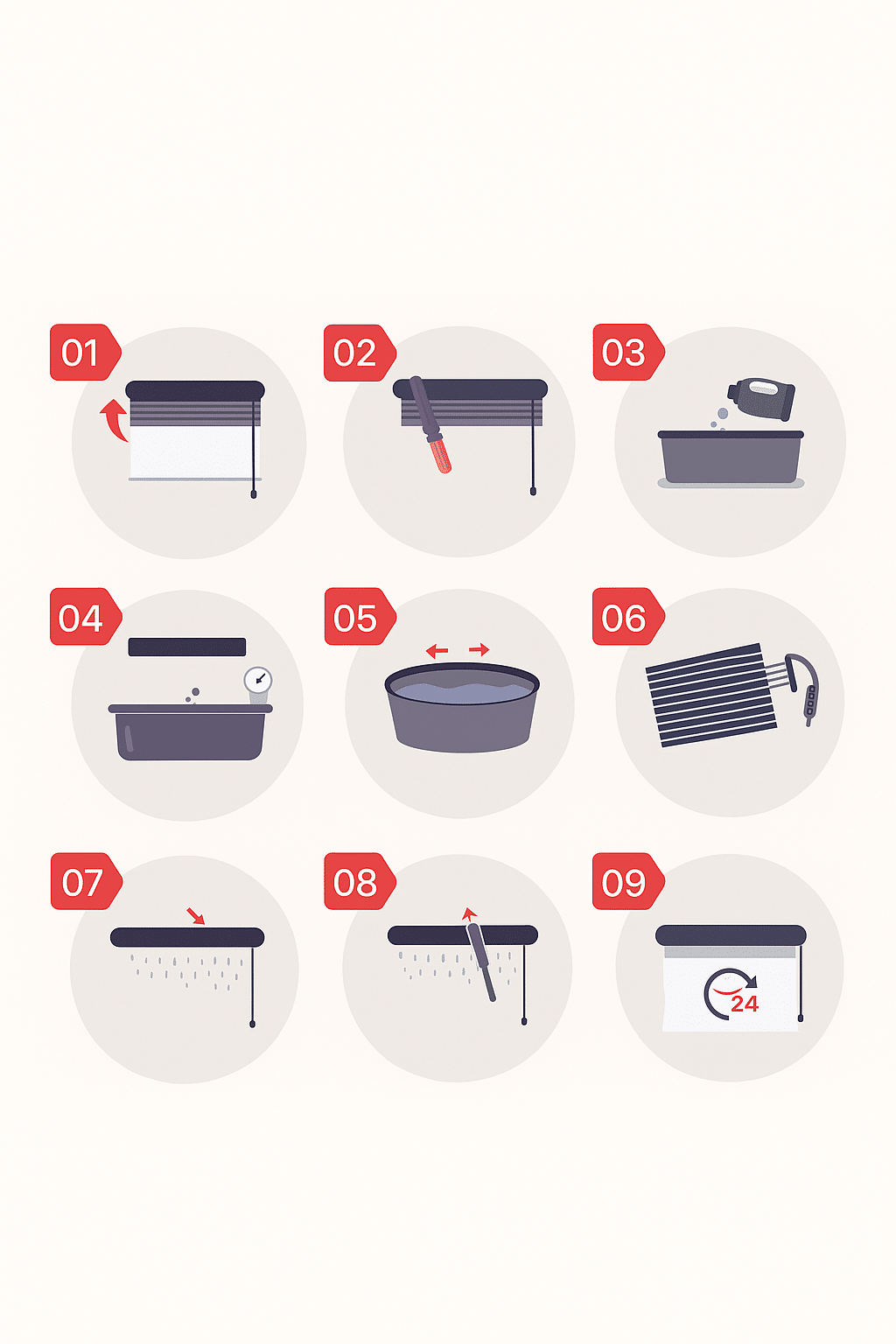 نحوه شستشوی انواع پرده پلیسه به صورت تصویری