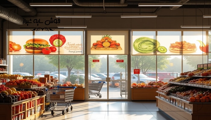 شید سولیت پرده مناسب فروشگاه مواد غذایی و سوپرمارکت ها